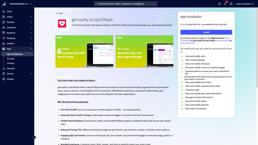 goLoyalty installation page